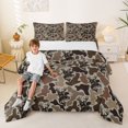 thumbnail image 2 of Feelyou Brown Camo Wildlife Full Size Comforter Sets for Men Boys, Rustic Woodland Animal Bedding Sets, Olive Drab, Black Reversible, 3pcs, 2 of 6