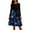 Dark Blue, variant on Christmas Dresses for Women Women's Fashion Round Casual Slim Fit Christmas Print Large Swing Long Sleeve Dress for Holiday Party,Army Green,L