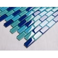 WS Tiles Swimming Pool Blue/Green 12 in. x 12 in. Linear Glass Mosaic