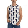 thumbnail image 2 of Goofa Seahorses and Hearts Printed Men's Sleeveless T-Shirt - Athletic Gym Workout Tank Top for Men - Moisture-Wicking, UPF 30+ Quick-Dry Muscle Tee-Large, 2 of 8