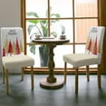 thumbnail image 5 of Chair Covers for Dining Room Set of 6,Christmas Green Xmas Tree Stretch Seat Protector Removable Washable Chairs Slipcovers for Kitchen Banquet Wedding Hotel,Golden Winter Snowflakes on White, 5 of 6