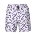 thumbnail image 4 of Lsque Mens Swim Trunks Lavender Flowers Pattern - Bathing Suit Compression Liner - Beach Swim Shorts Swimwear - (S-3XL) - Stretch Quick Dry -Small, 4 of 9