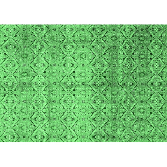 Ahgly Company Indoor Rectangle Abstract Emerald Green Modern Area Rugs, 8' x 12'