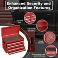 thumbnail image 6 of 5-Drawer Tool Chest, Rolling Tool Storage Cabinet with Detachable Top Tool Box, Enhanced Packaging, Metal Tool Cart for Garage Workshop, Red, 6 of 14