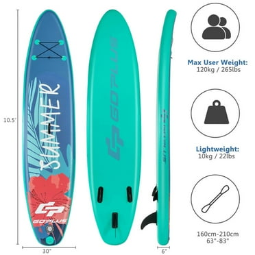 Canddidliike 10 Feet Inflatable Stand Up Paddle Board with Backpack Leash Aluminum Paddle-M, Wide Stable Design, Non-Slip Comfort Deck for Youth & Adults