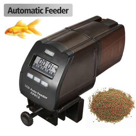 Aquarium Automatic Feeder, Focuspet Auto Fish Food Dispenser Electronic Timer Feeder for Fish Tank with LCD Display Five Times Accurate Daily Feeding Suitable for