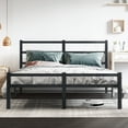 thumbnail image 6 of KingSo Queen Bed Frame with Headboard No Box Spring Needed Black 14 Inch Metal Platform Bed Frame with Storage Heavy Duty Steel Slat Bed Frame Queen Size, 6 of 9