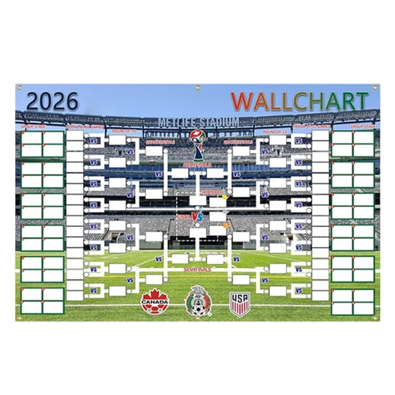 Decorr 2026 World Cup Schedule Poster, Schedule Poster Large Soccer Tournament Bracket Wall Chart Banner, Football Match Schedule Wall Hanging for Fans & Bar Decor (83×59")