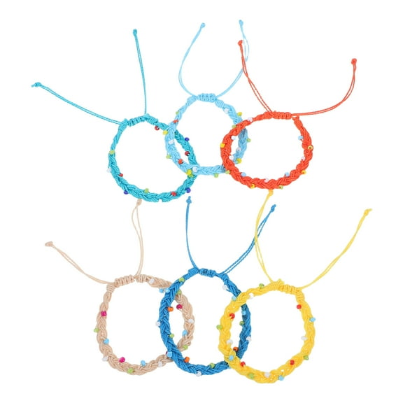 PAMINGONO Adjustable Waxed Polyester Cord Bracelets Water Resistant Easy Maintenance 6Pcs