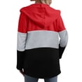 thumbnail image 5 of cocolona Womens Color Block Jackets Zip Up Hooded Long Sleeve Sweatshirts Casual Loose Plus Szie Fall Tops, 5 of 6