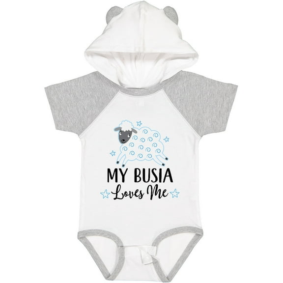 Inktastic My Busia Loves Me Baby Lamb Boys or Girls Baby Bodysuit