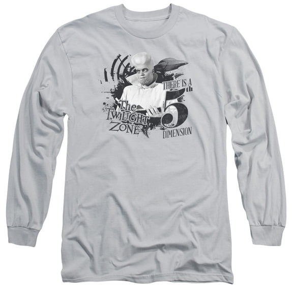 Twilight Zone Invade Long Sleeve Adult 18/1 T-Shirt Silver