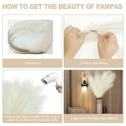 Scidweet 8Pcs Faux Pampas Grass, 38/3.1FT Tall Artificial Fake Pampas Grass Floral for Home Floor Vase Boho Farmhouse Wedding Decor (Cream/Beige)
