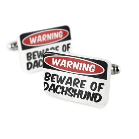 Cufflinks Beware of the Dachshund Dog from GermanyPorcelain Ceramic NEONBLOND