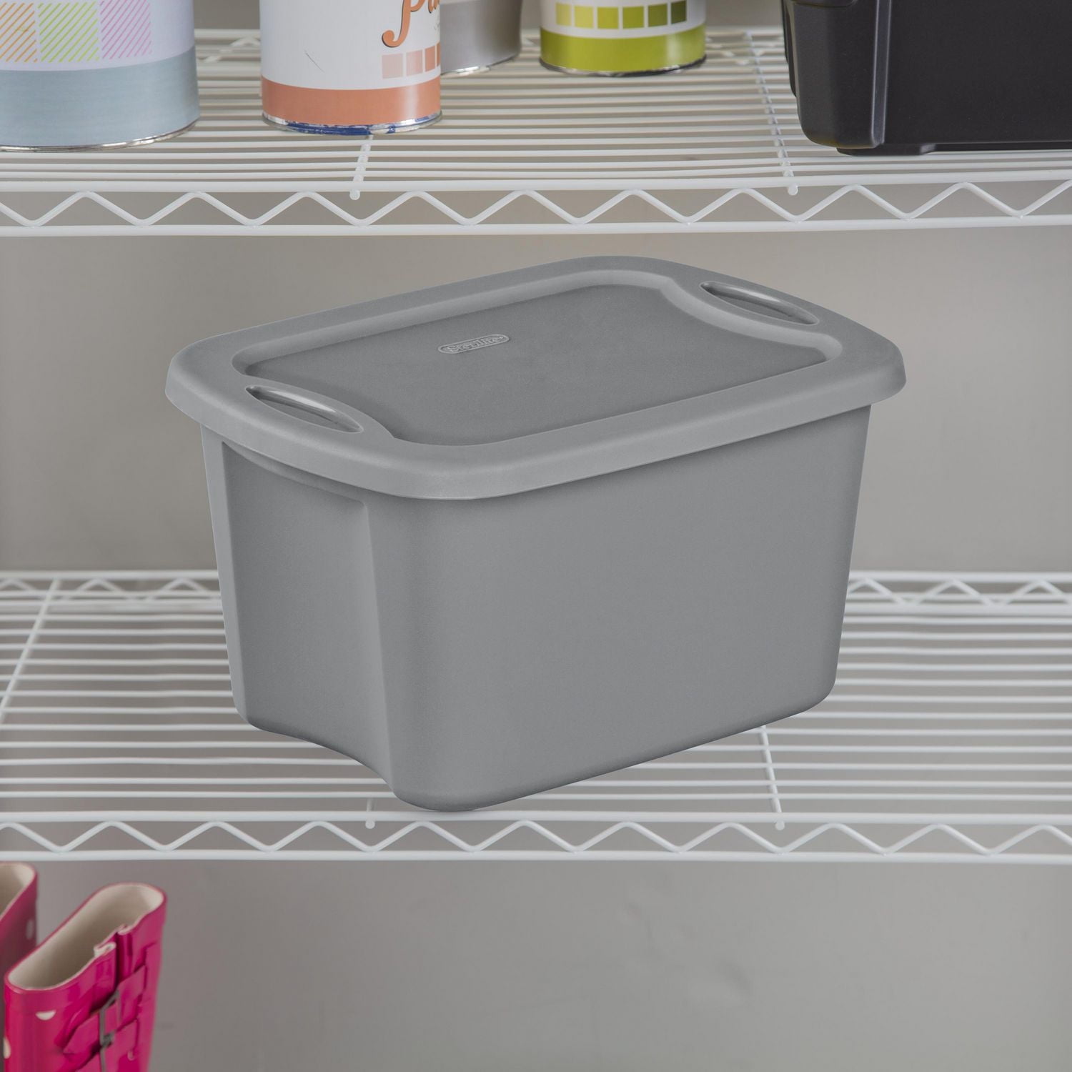 Sterilite 19L Tote Box- Gray, 19L