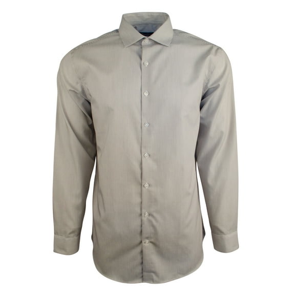 New York Men's Slim Fit Striped Long Sleeve Dress Shirt-GM-16.5 34/35