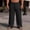 #110-Black, variant on Men's Linen Blend Wide Leg Pants Elastic Waist Drawstring Breathable Loose Fit Summer Beach Trousers White L Gifts for Father