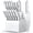 Grayish White, variant on Knife Set, 14 Piece Premium Japanese High-Carbon Stainless Steel Knife Block Set, Ultra-Sharp Kitchen Knife Set with Sharpener, Ideal Home Cooking Gift for Women