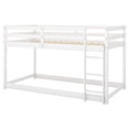 thumbnail image 6 of DreamBuck Bunk Bed Twin over Twin, Solid Wood Twin Floor Bunk Bed with Ladder, Safety Guard Rails, Heavy Duty Bunk Beds for Teens Adults, Space-saving, Noise-Free, White, 6 of 11