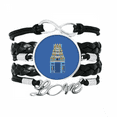 thumbnail image 1 of Singapore Greeting Building Bracelet Love Accessory Twisted Leather Knitting Rope Wristband, 1 of 3