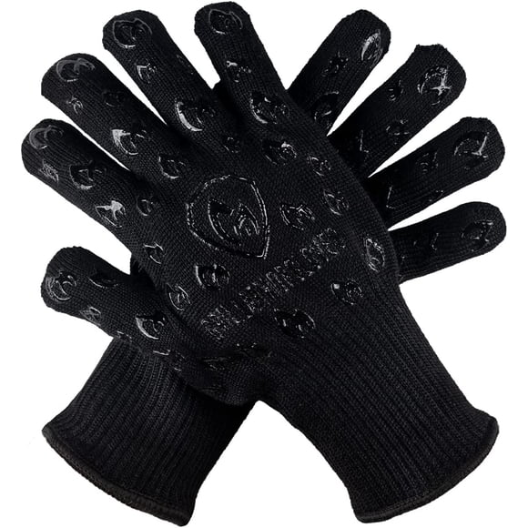 TEMOGU-GRILL ARMOR GLOVES \u2013 Oven Gloves 500°C Extreme Heat & Cut Resistant Oven Mitts with Fingers for BBQ, Cooking, Grilling, Baking \u2013 Accessory for Smoker, Cast Iron, Fire Pit, Camping, F