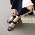 thumbnail image 3 of SACFOF Women's Chunky Low Heel Pump Sandals Peep Toe Ankle Strap Dress Wedding Party Evening Office Shoes Sandals, 3 of 6