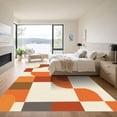 thumbnail image 3 of ODIKA 4'x6' Machine Washable Non-Slip Area Rug, Mid Century Modern Orange High Traffic Rug with Pad, Orange, 1058884, 3 of 8