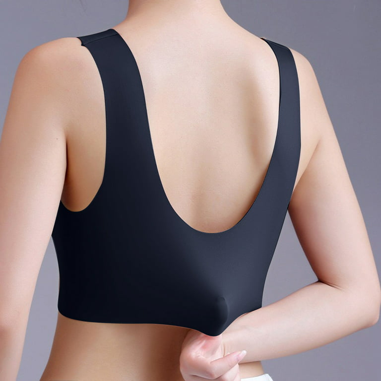gvdentm Sports Bras For Women High Support Large Bust Women's Deep Plunge Bra  Cleavage Enhancer Low Cut Wireless Bra Padded Push Up 
