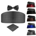 thumbnail image 2 of Bangcool Noeud Papillon pour Homme Mode Couleur Unie Noeud Papillon Formel avec Pochette Carrée et Anneau d'Été, 2 of 7