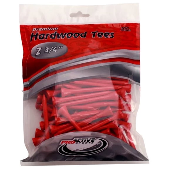 ProActive Sports Golf Hardwood Red Golf Tees New