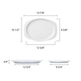 thumbnail image 2 of Excellante Nustone White Melamine Dinnerware Collection 15" x 10 5/8" Rectangular Platter, Comes in Dozen, 2 of 2