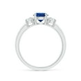 thumbnail image 2 of Angara Natural 1 Ct. Blue Sapphire with Diamond Classic Ring in Sterling Silver for Women (Ring Size: 9.5), 2 of 12