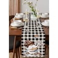 thumbnail image 4 of Table Runner Dresser Scarves 72 Inch Long, Steaming Coffee Gnome Cocoa Bean Linen Dining Table Runners Vintage Farm Burlap Grid Tabletop Scarf for Wedding Holiday Party Kitchen, 4 of 7