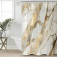 thumbnail image 2 of Marble Gold Shower Curtains for Bathroom Waterproof Fabric Bath Curtains Decor Bath Tub Curtain Abstract Luxury Wave Gold Marbling Modern Decorative Shower Curtain Sets with 12 Hooks, 72x72 Inch, 2 of 6