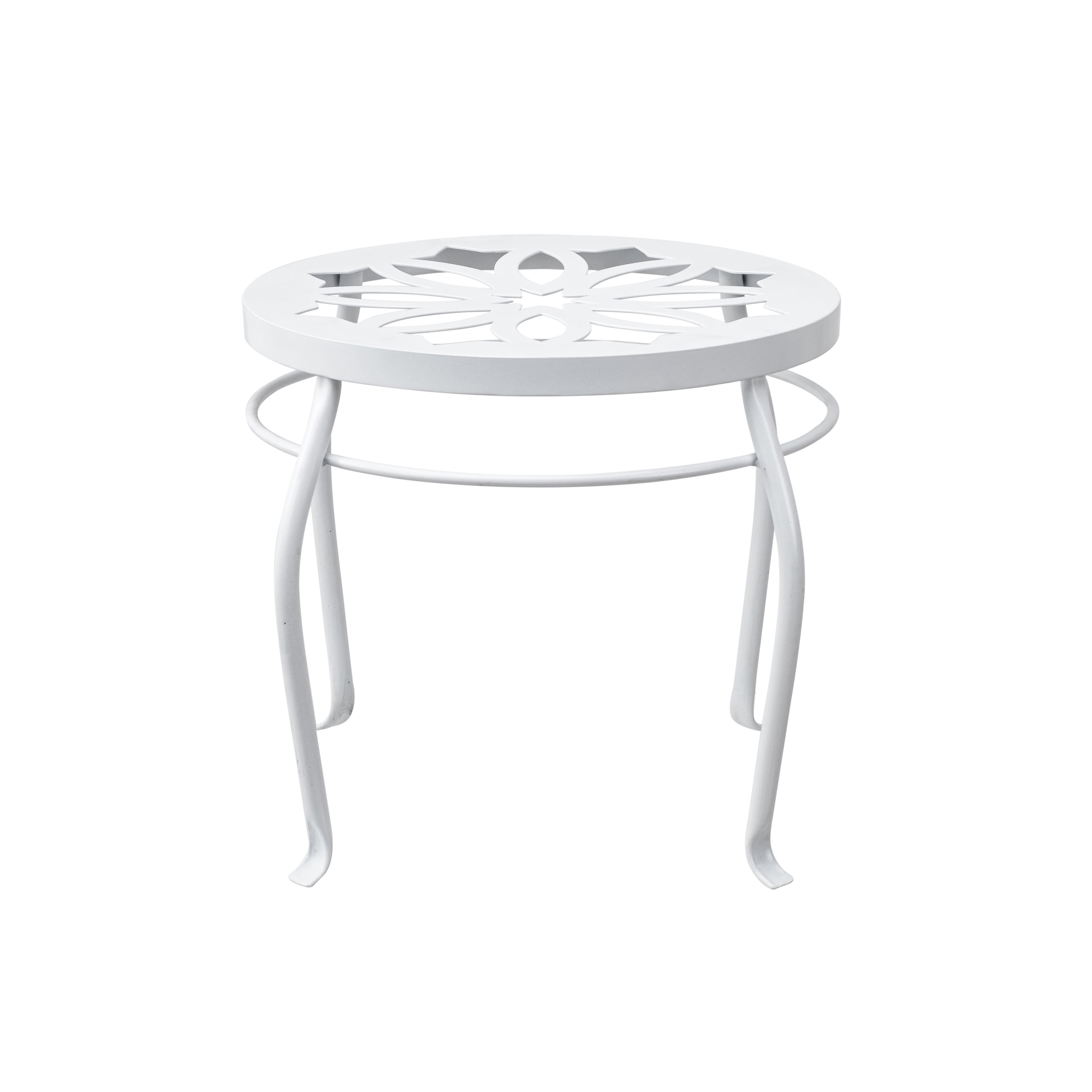 Mainstays 9-Inch White Metal Plant Stand, Indoor/Outdoor, Holds Up to 77 lbs