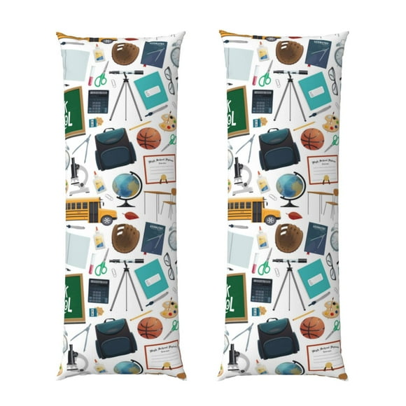 Balery Back To School A Funda Protectora para Almohada Corporal de Algodón Hipoalergénico con Cierre(55 x 21 pulgadas), Almohadas No Incluidas