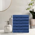 thumbnail image 2 of BNM Smart Dry 6 Piece Cotton Hand Towel Set, Navy Blue, 2 of 5