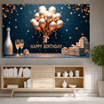 thumbnail image 6 of Gold Theme Birthday Banner Balloon Decoration Event Backdrop Happy Birthday Celebration Banner for Birthday Party Indoor Decoration Photo Shoot, 6 of 7