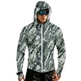 thumbnail image 2 of Men's UPF 50+ Sun Protection Lightweight Full Zip Camo Hoodie Jacket Long Sleeve Fishing Hiking Performance Shirt, 2 of 8