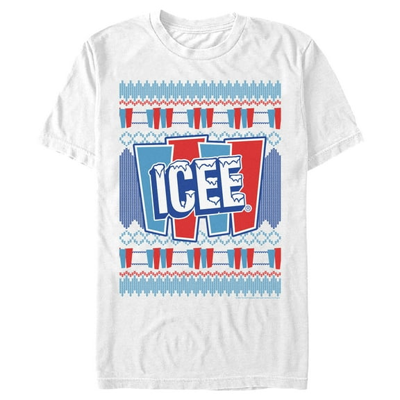 Men's ICEE Retro Ugly Sweater  Graphic Tee White Large