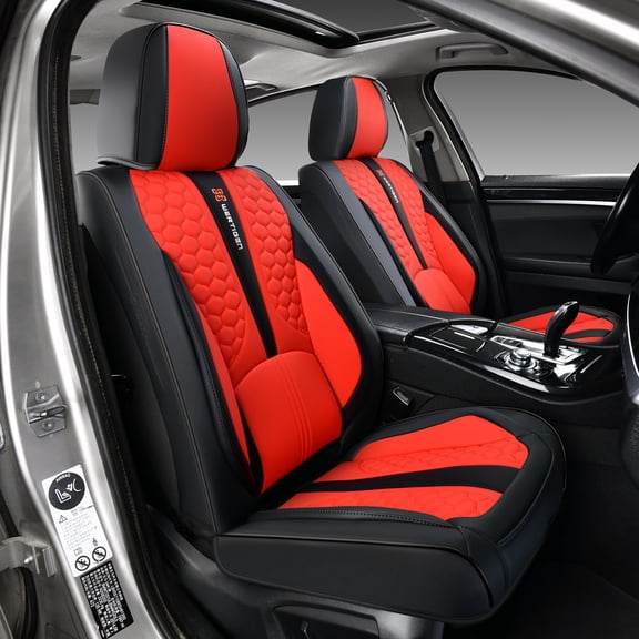 Fit for Honda Accord 2007, Leather Full Set of 5 Seats Waterproof Protect and Upgrade Seats, Red Car Seat Covers, 4-Door Sedans Only, Beautify the Interior of Old Cars