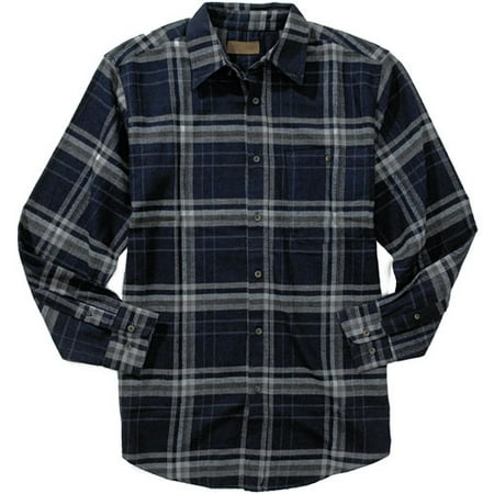 Big Men's Long Sleeve Yarn-Dyed Flannel Shirt