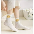 thumbnail image 5 of 5 Pair Cute Women's Cottagecore Lace Ruffle Ankle Socks - Cable Knit Cotton Coquette Aesthetic Socks, 5 of 7