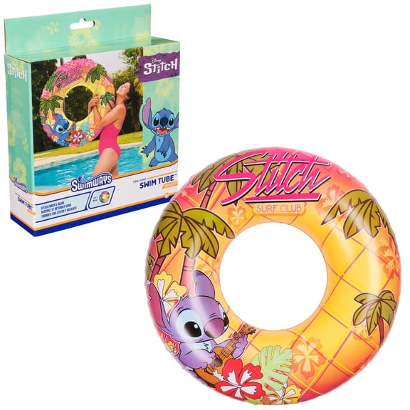 SwimWays Disney Stitch Swim Tube Pool Float, for Adults and Teens Age 14 & up