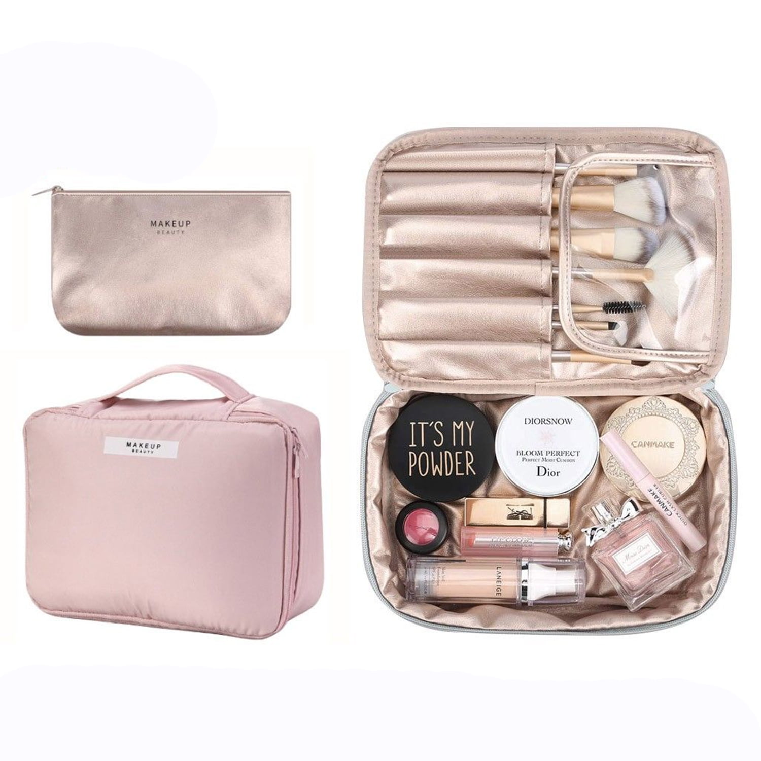 Amazon.com: Pocmimut Small Makeup Bag,Clear Makeup Bag,PU Leather Small Makeup  Pouch(White) : Beauty & Personal Care