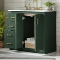 thumbnail image 5 of Harper & Bright Designs 36" Green Bathroom Vanity with Sink, Bathroom Storage Cabinet with Drawers, Single Sink Bathroom Vanity with Soft Closing Doors, 5 of 16