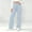 Light Blue, variant on YTCAMLO Stretch Cotton Jeans for Women Plus Size 70s Retro High Waisted Denim Pants with Pockets Button Front Baggy Boyfriend Trousers