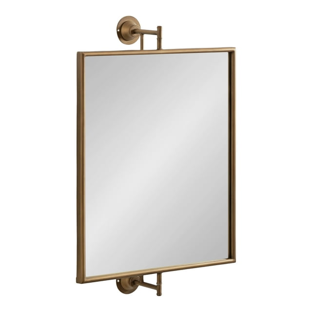 Kate and Laurel Darbridge Rectangle Pivot Mirror, Gold 20x31