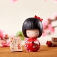 thumbnail image 3 of Muñeca de kimono japonesa, linda muñeca de corazón para niña, adornos para restaurante diario, joyería de escritorio, regalo artesanal, 3 of 3