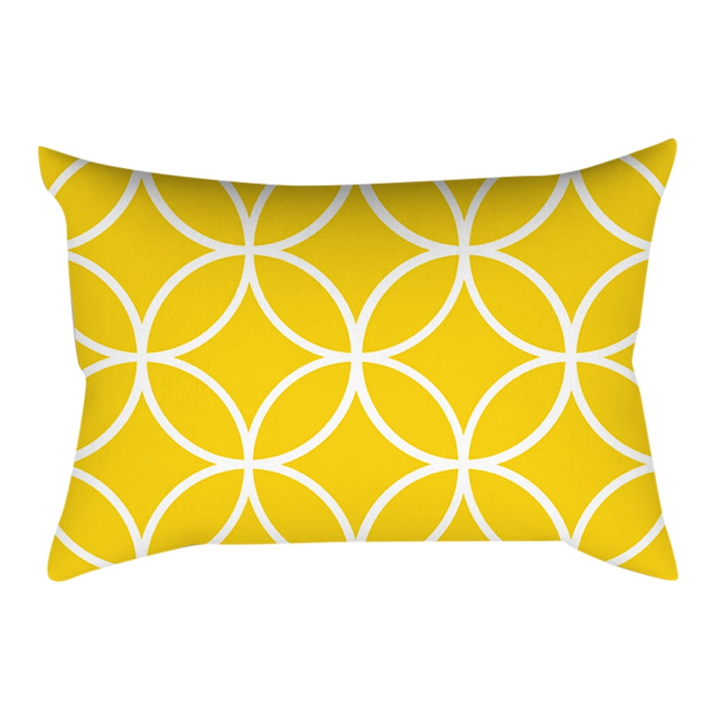 Mustard/Ochre Yellow Pillow Cases Sofa Car Waist Throw Cushion Cover Home Decora 